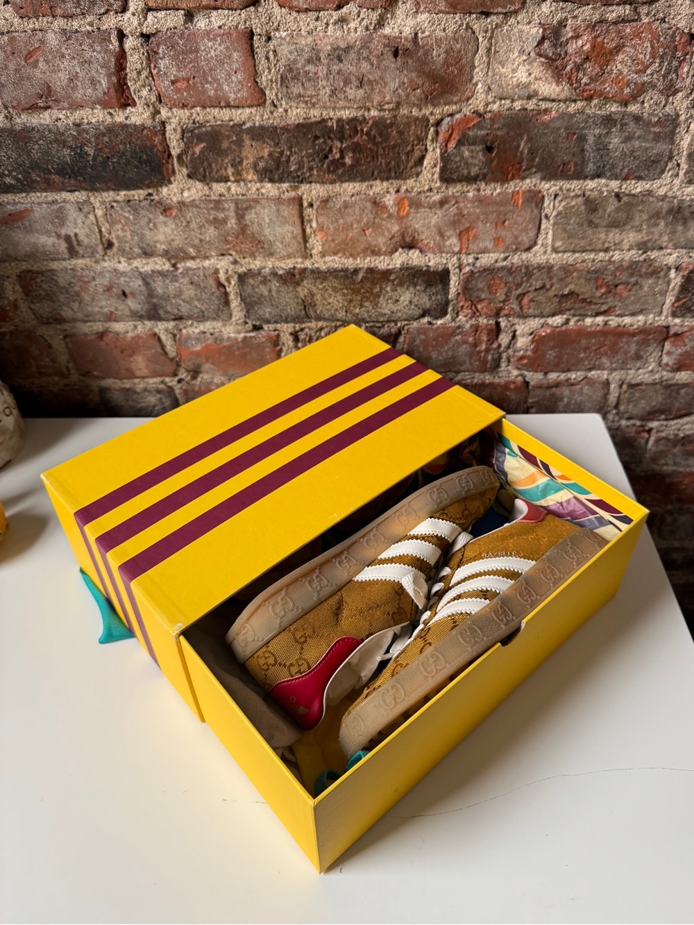Adidas x Gucci Women’s Gazelle ‘GG monogram’ brown sneakers